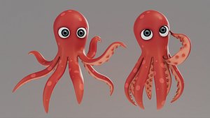3D model Rigged Cartoon Octopus