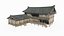 Maisons aux toits de tuiles dans l'architecture asiatique ancienne