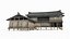 Maisons aux toits de tuiles dans l'architecture asiatique ancienne