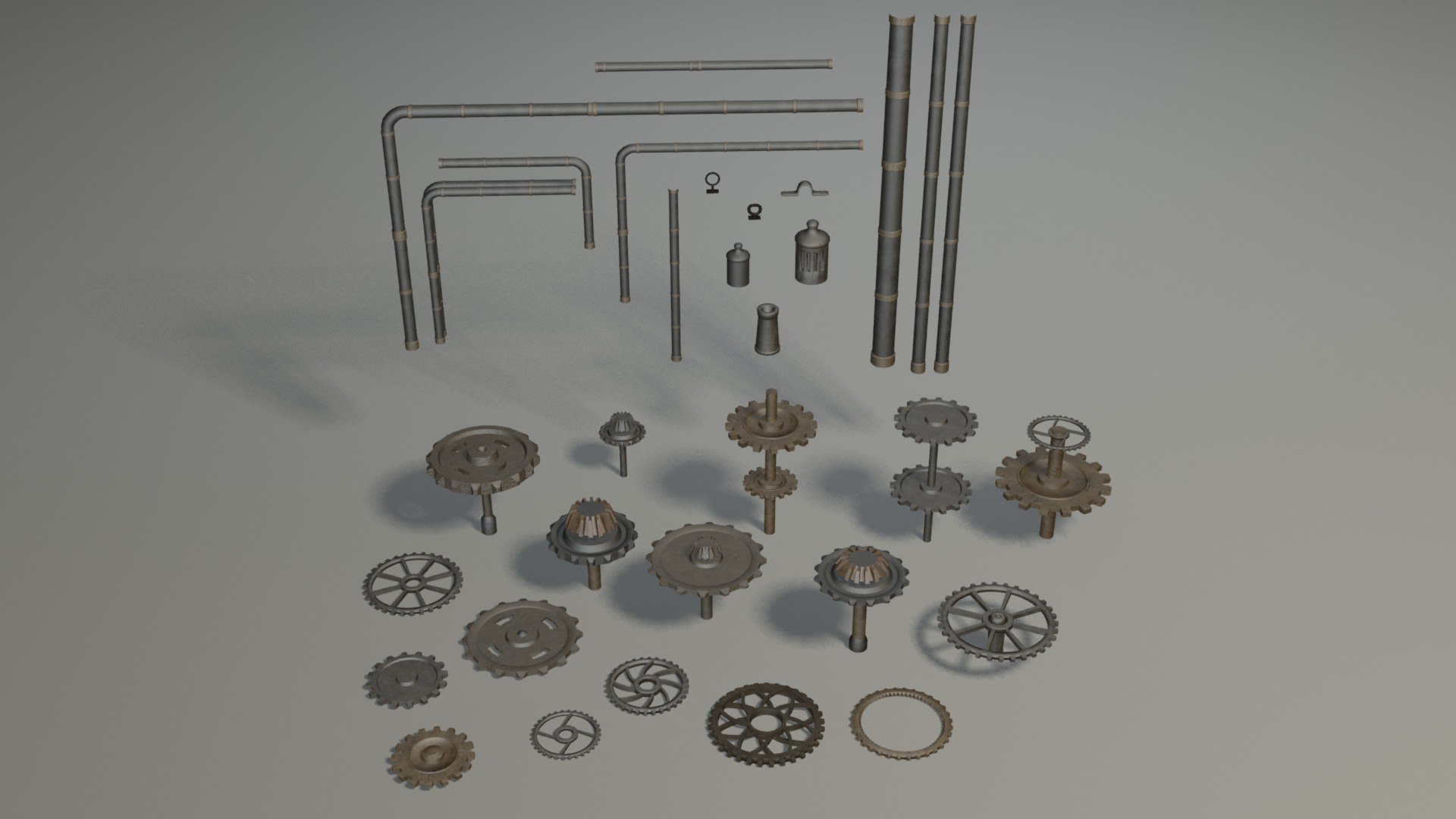 Gears And Tubes Model - TurboSquid 2076632