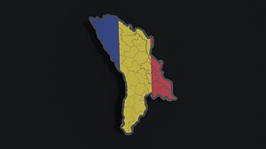 3D Political Map of Moldova model