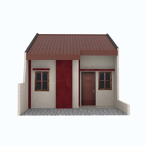 Simple Indonesian Subsidized House - Low Poly Realistic Exterior 3D