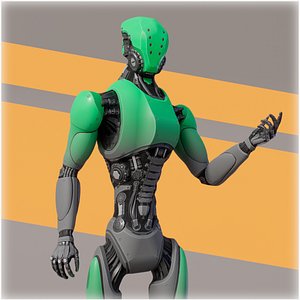 Rigged colored robot v1 3D model