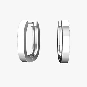 3D Square Earring model