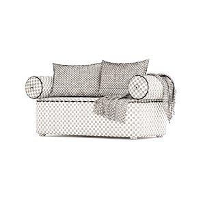 Sedute Abbey Sofa with pillows bolster cushions and blanket 3D model