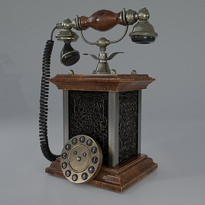 3D Low poly Old Antique Phone