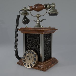 Low poly Old Antique Phone