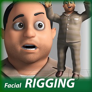 cartoon man rigged character 3D model