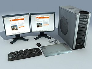 3d pc keyboard mouse model