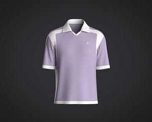 Mens polo shirt with detailing with cut and sew model