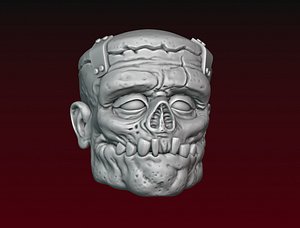 3D Frankenstein head 3D print model