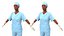 Female Nurse in Scrubs with Bloodstains Rigged Fur