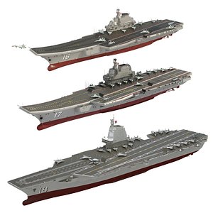 China Navy CV16 CV17 CV18 3D