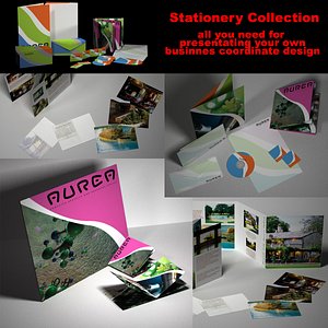 3d model business stationery