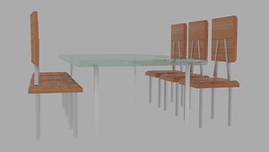 3D Dining Table and chairs