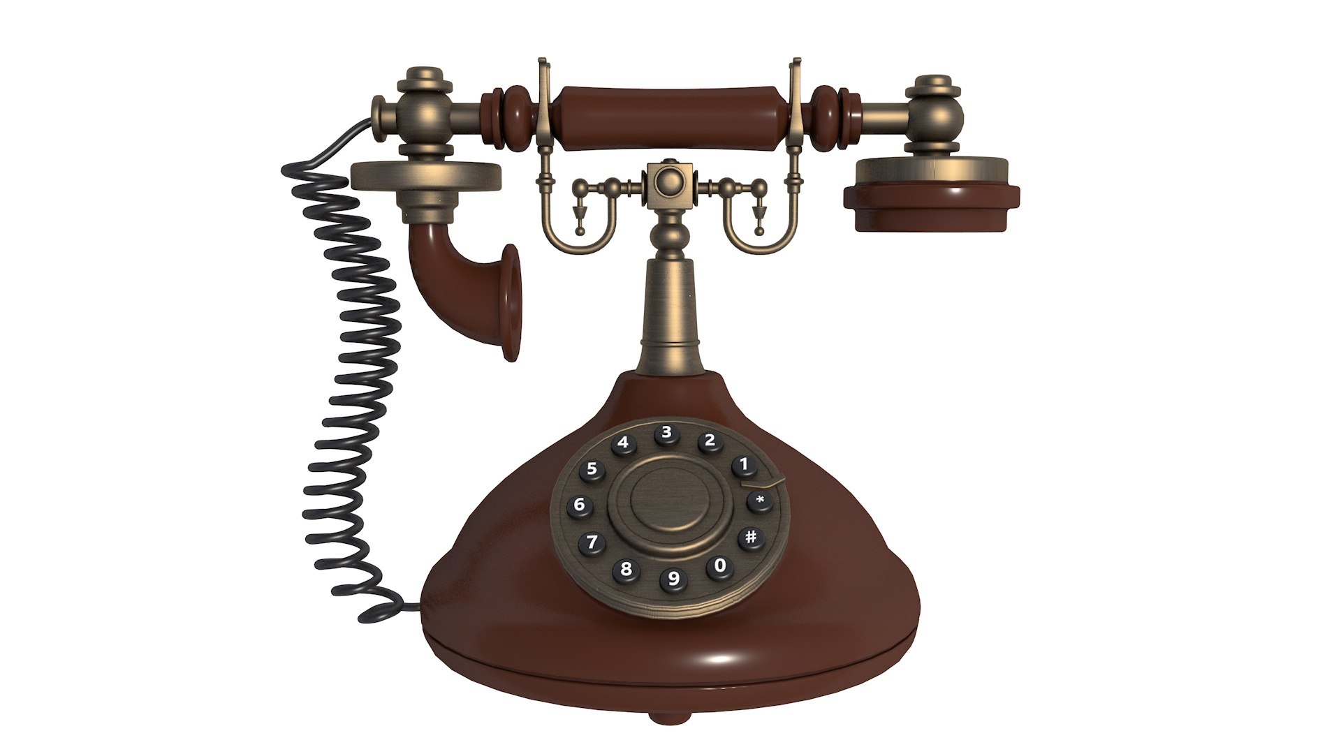 3d Old Telephone With Rotary Dial Turbosquid 2066178