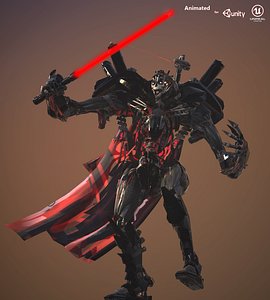 3D cyborg rigged monster