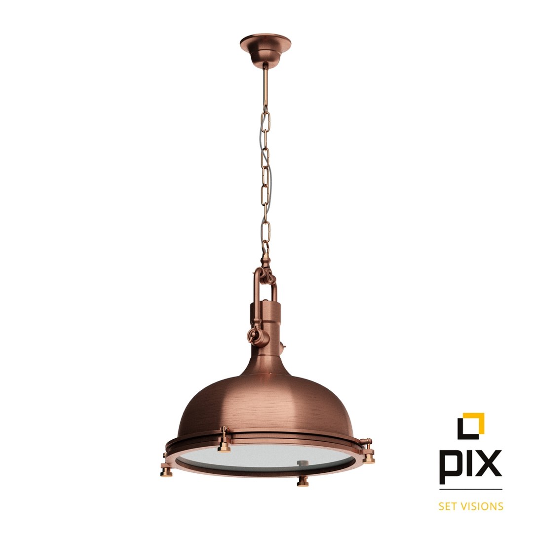 Max Photorealistic Boston Industrial Pendant Lamp