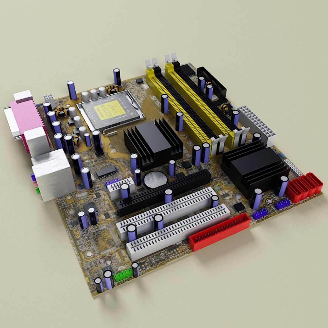 computer components card 3d model