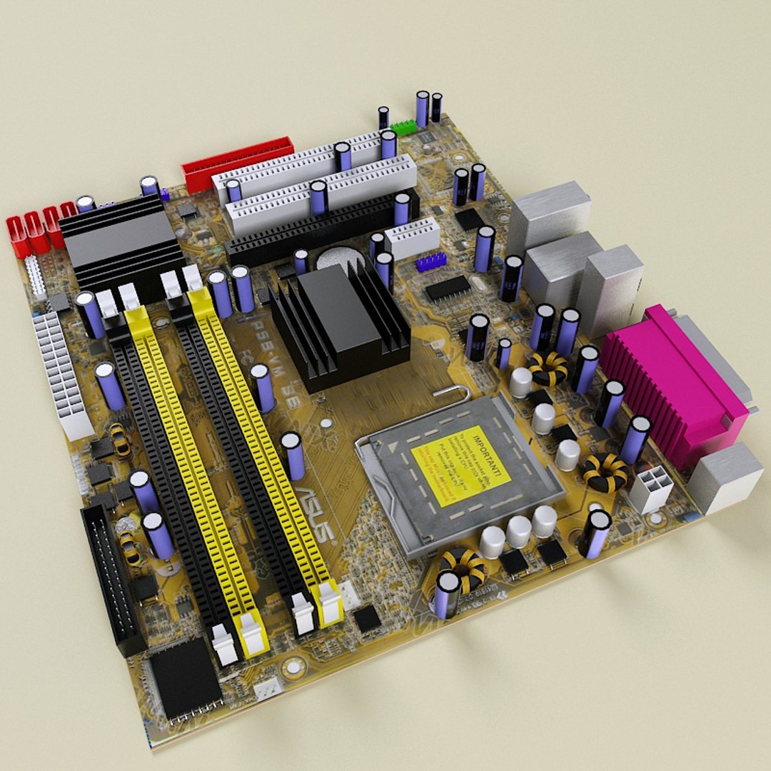 computer components card 3d model