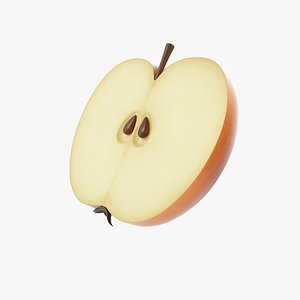 3D model Cartoon Orange Apple Half