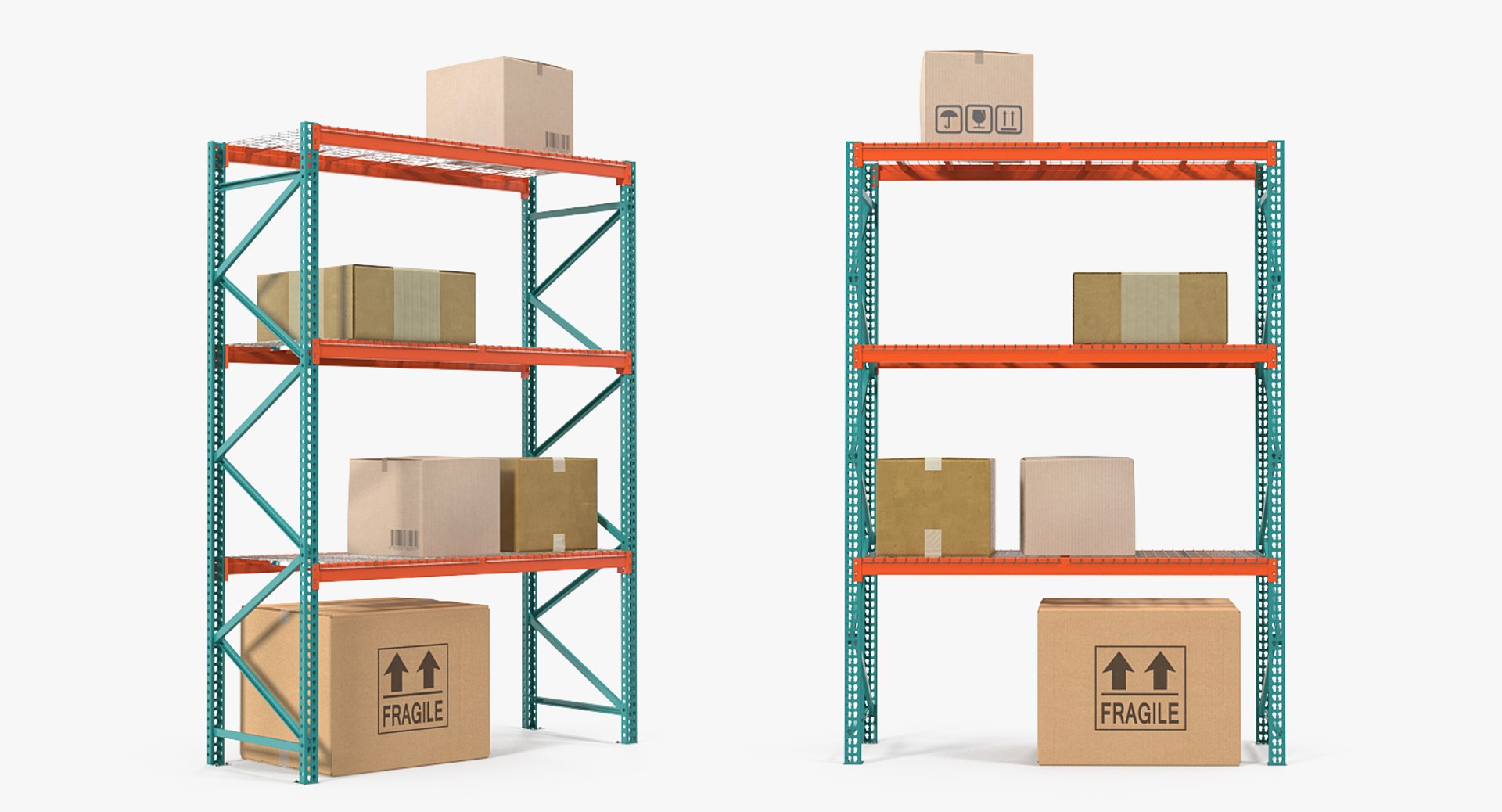 3D Pallet Rack Boxes - TurboSquid 1329658