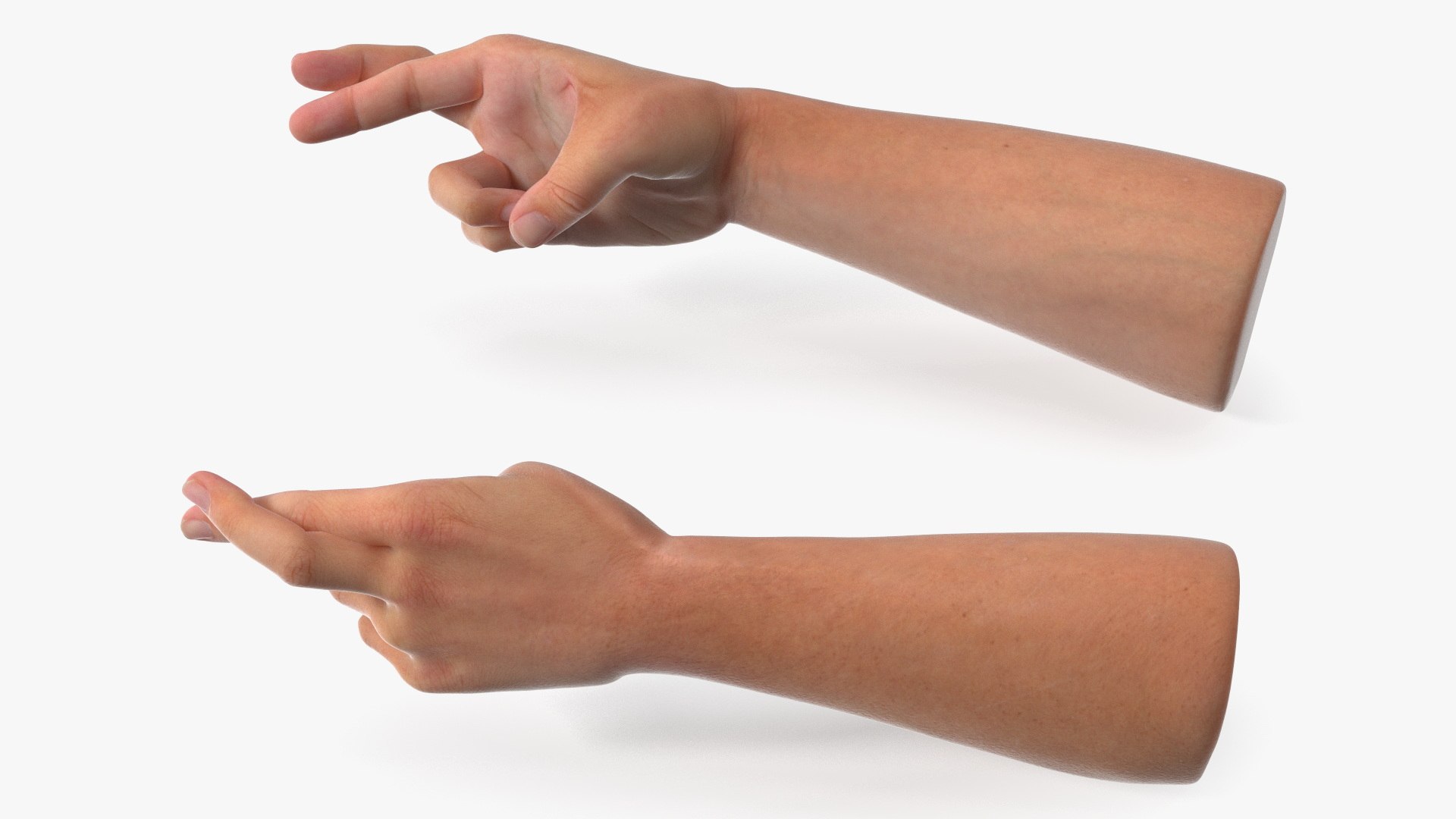 Human Arm Set with Fingers Crossed 3D model preview