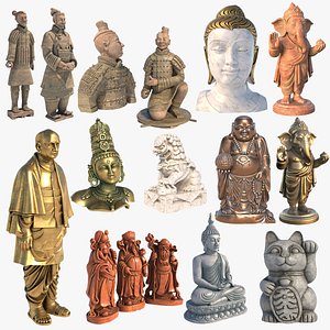 3D Asian Statue Collection model