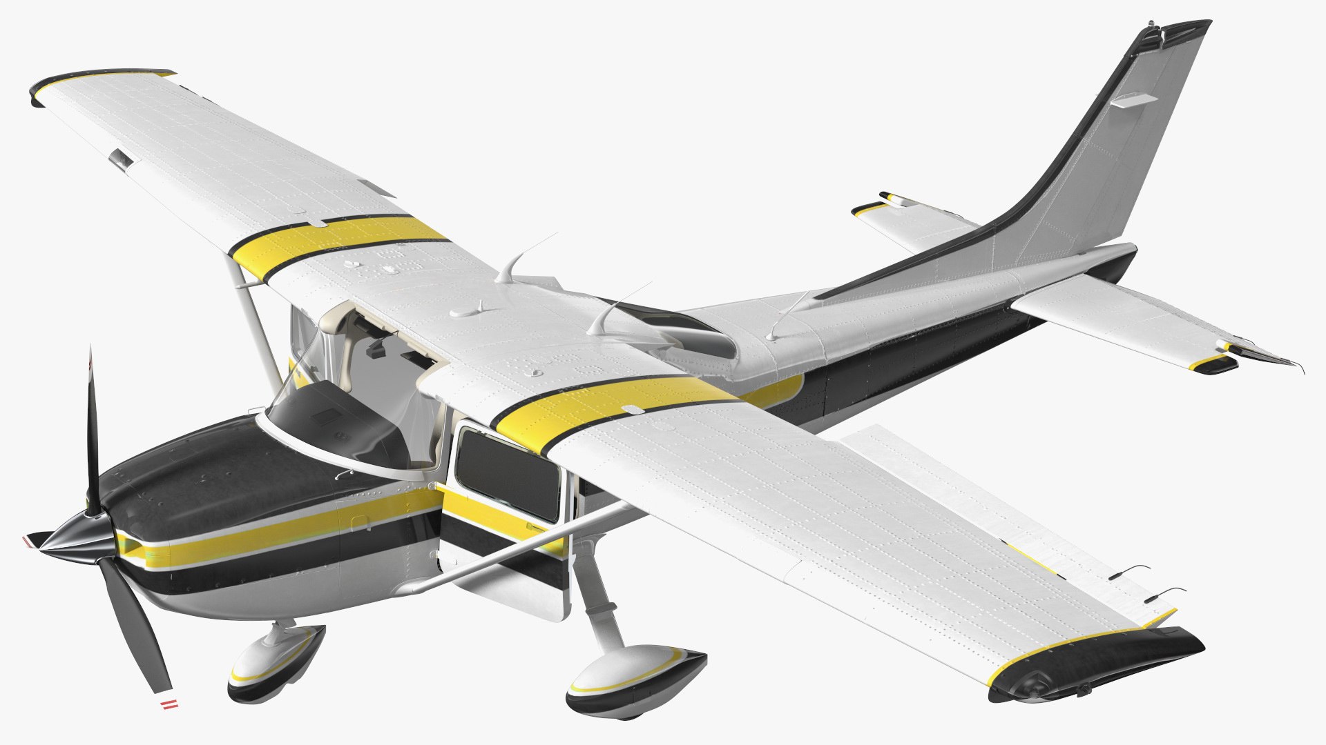 Four Seat Light Utility Aircraft Rigged for Maya 3D model preview