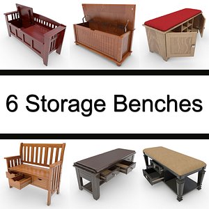 storage bench 3d model