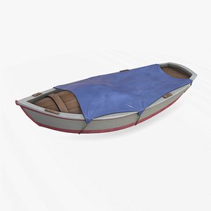 Small Covered Boat Low-poly PBR 3D model