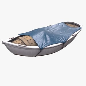 Small Covered Boat Low-poly PBR 3D model