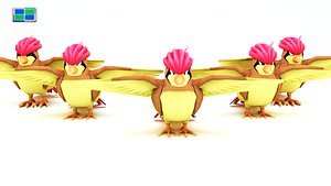 pidgeotto pokemon 3d model