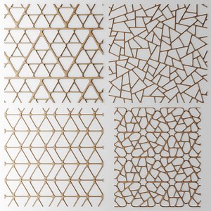 3d model of set panel lattice grille