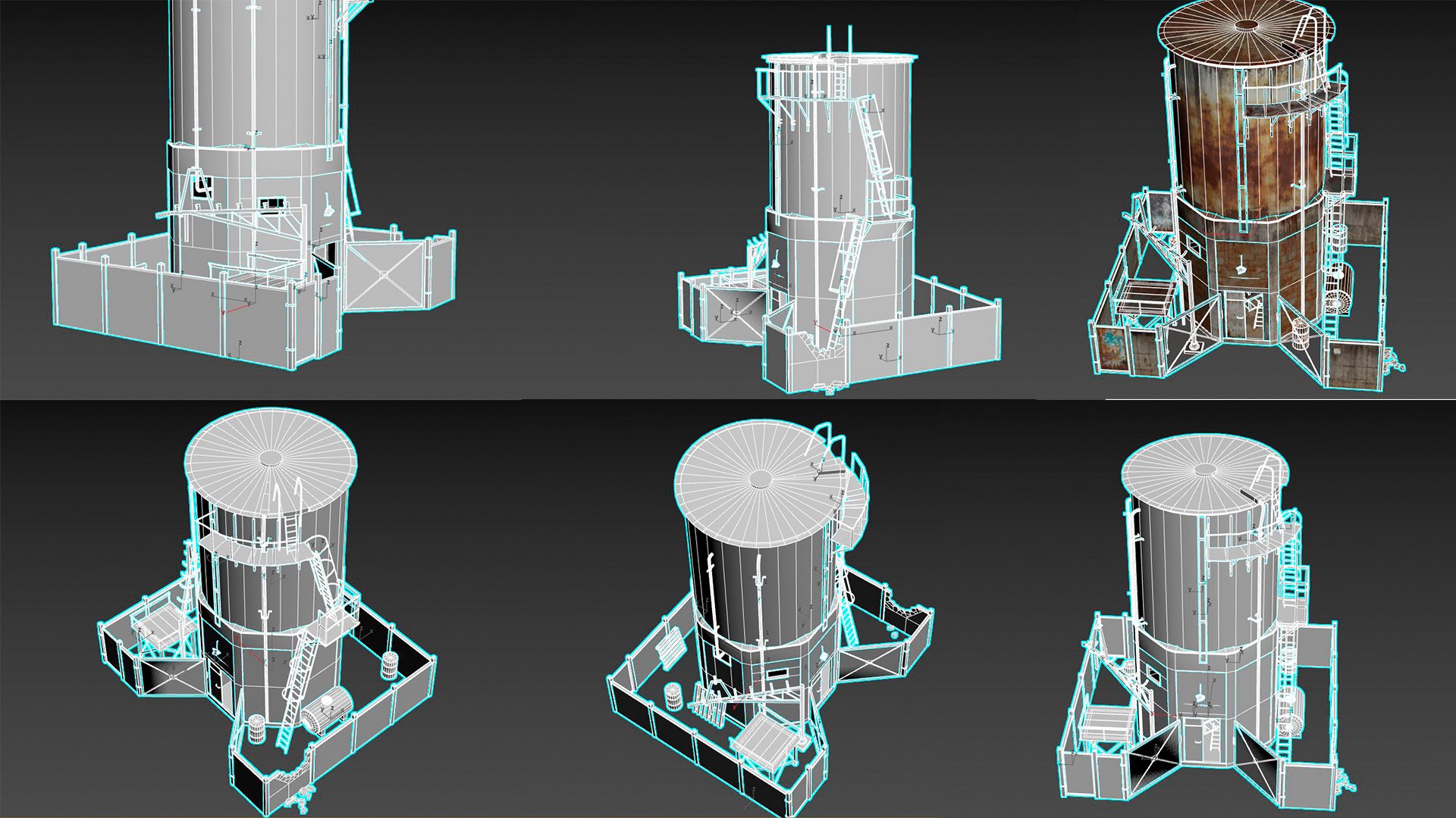 Old Water Tower Model - TurboSquid 2043661