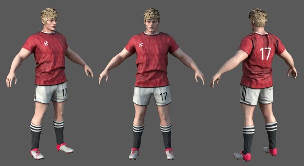 Male Football Player 3D model