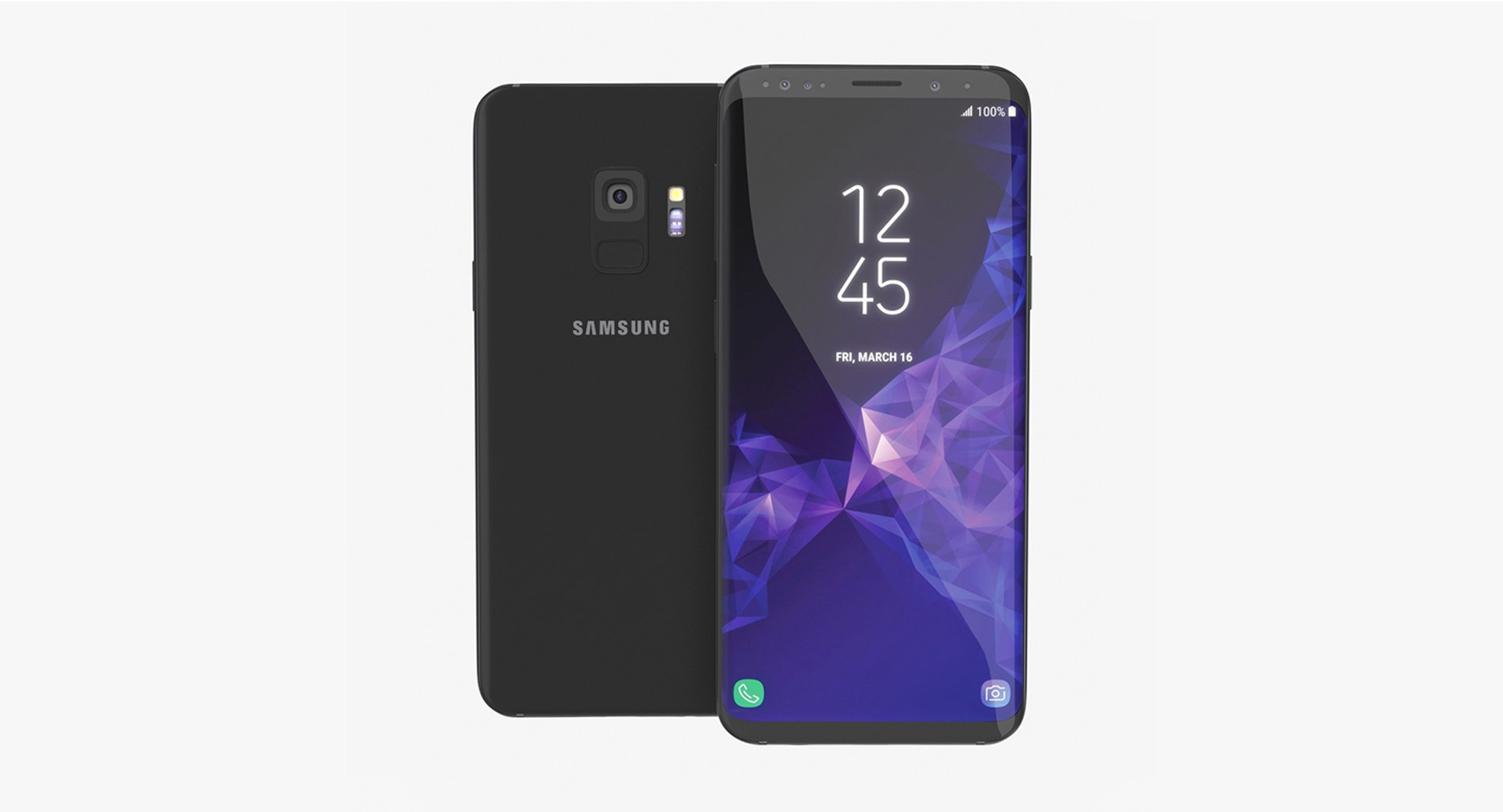 Samsung Galaxy S9 Midnight Black 3D model preview
