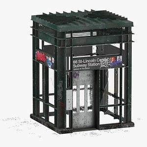 Subway Entrance 03 Destroyed 3D model