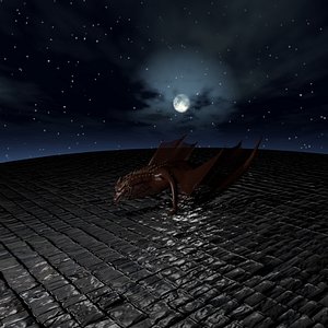 3D model red dragon