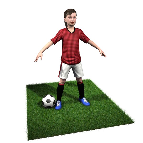 girl soccer player rigged 3D model