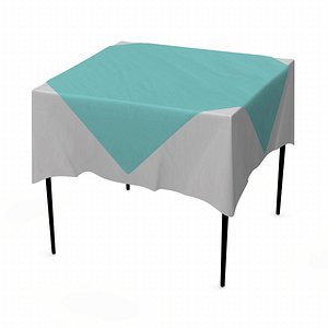 3d model table tableclothes