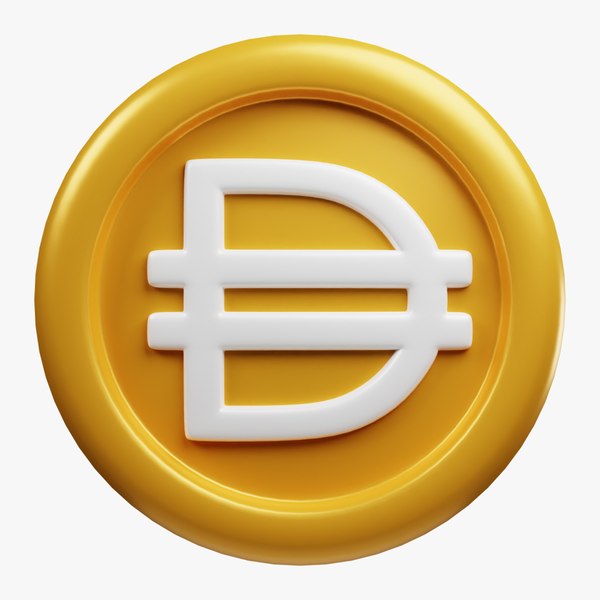 3D DAI Gold Crypto Coin with cartoon style model