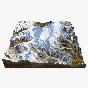 3D Everest Mountain Range V2 model