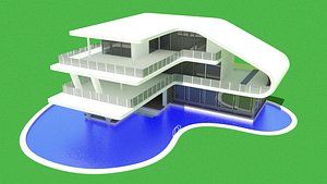 3d model modern cottage