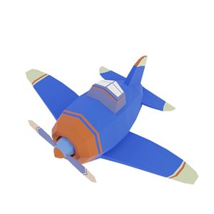Low poly airplane 3D model