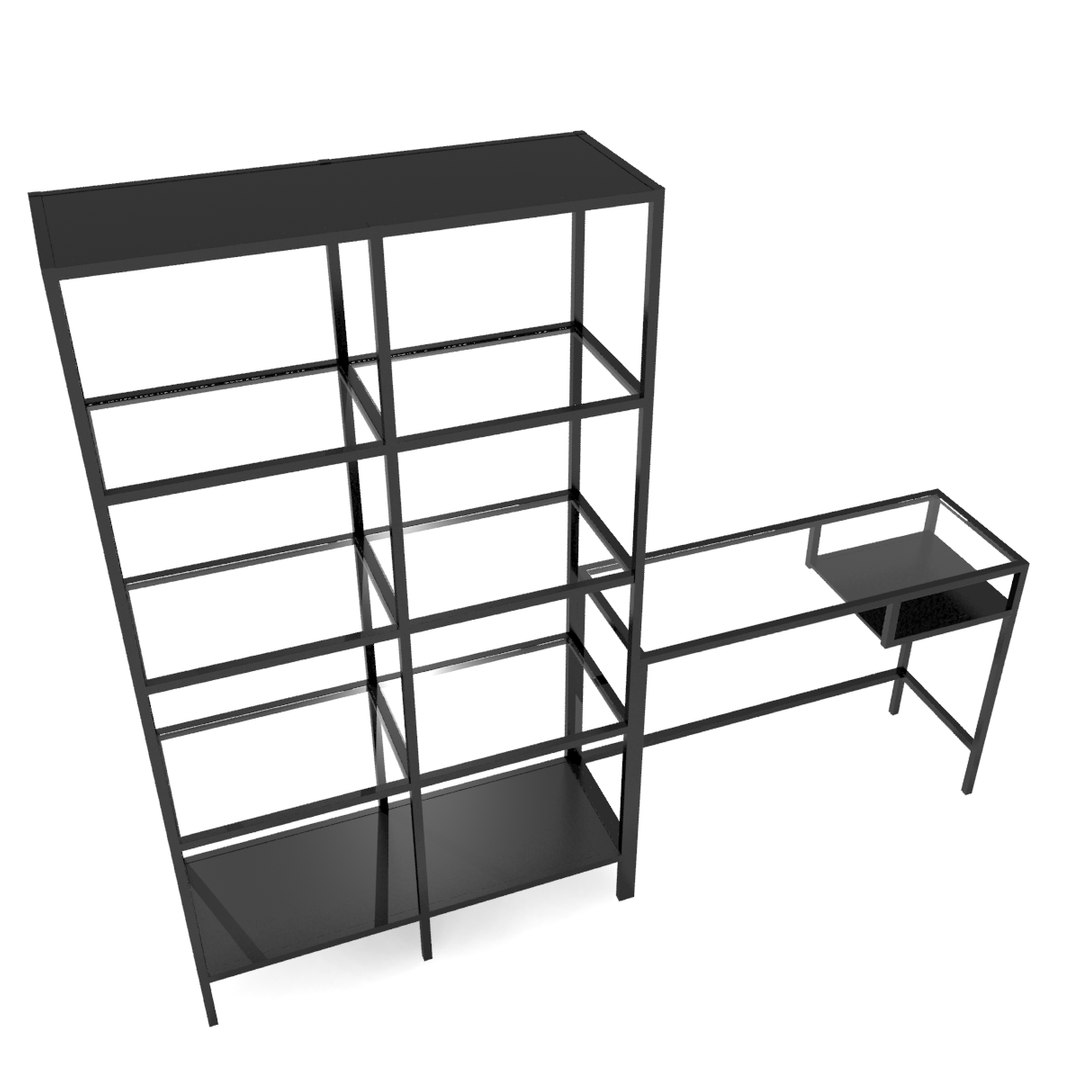 3d ikea shelving unit set