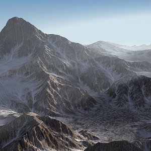 3d mountain range landscape terrain model