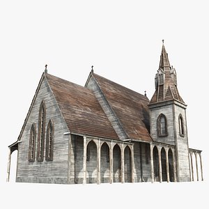 3D Wooden Church, 8K PBR Textures