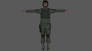 3D Rigged Soldier 10 model