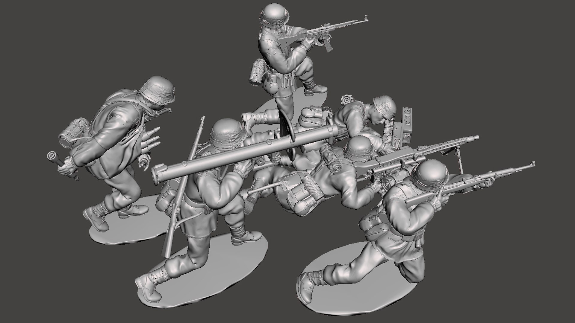 3D WW2 German SS Soldiers Team Set 2 Model - TurboSquid 2380214